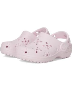 Crocs Kids Classic Clogs with Floral Cut Out Design (Toddler)